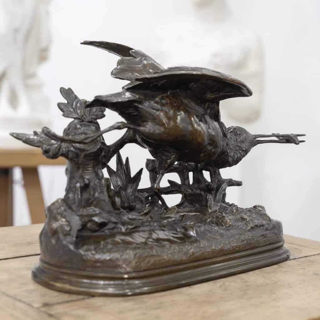 Sculpture – Bécasse À L’ Envol , Jules Moigniez (1835-1894) – Bronze 8
