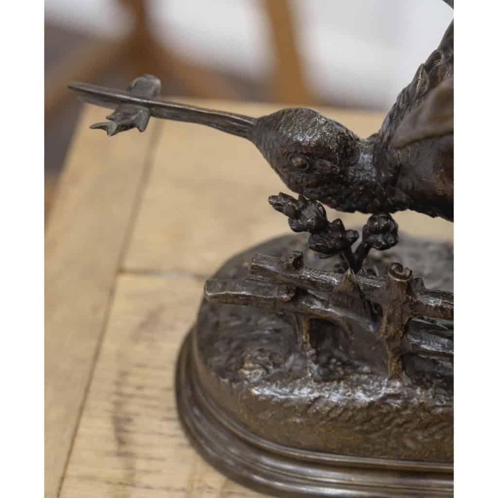 Sculpture – Bécasse À L’ Envol , Jules Moigniez (1835-1894) – Bronze 10