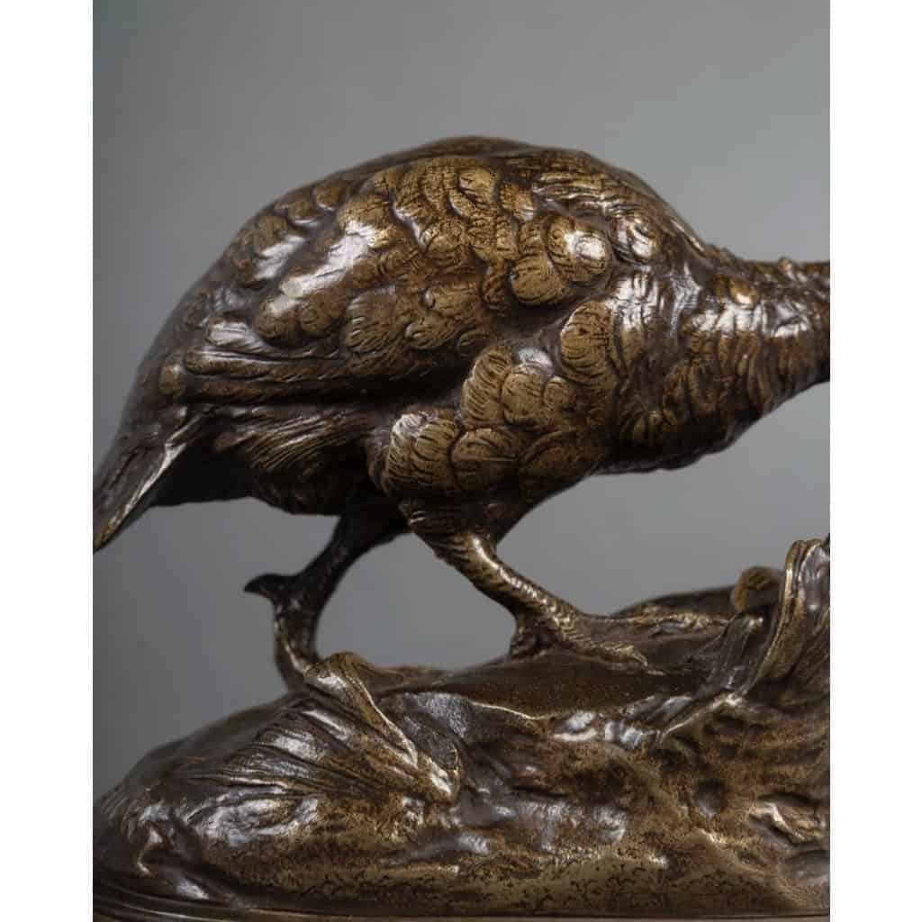 Sculpture – La Perdrix Et L&rsquo;Escargot , Prosper Lecourtier (1851-1924) – Bronze 9