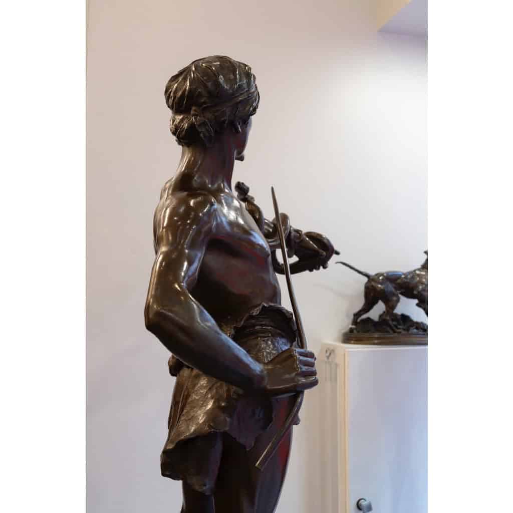 Sculpture – Le Charmeur De Serpent , Eugène Marioton (1857-1933) – Bronze 10