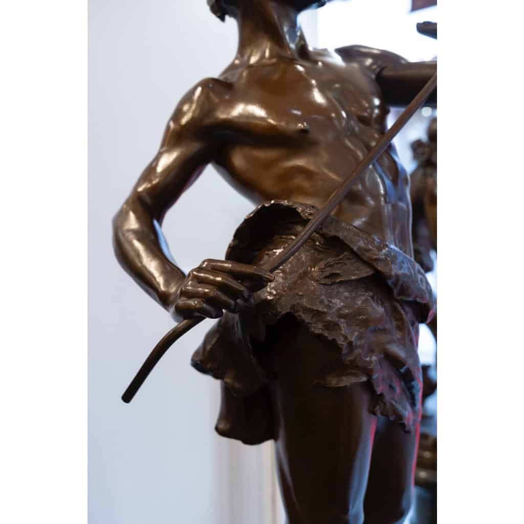 Sculpture – Le Charmeur De Serpent , Eugène Marioton (1857-1933) – Bronze 11
