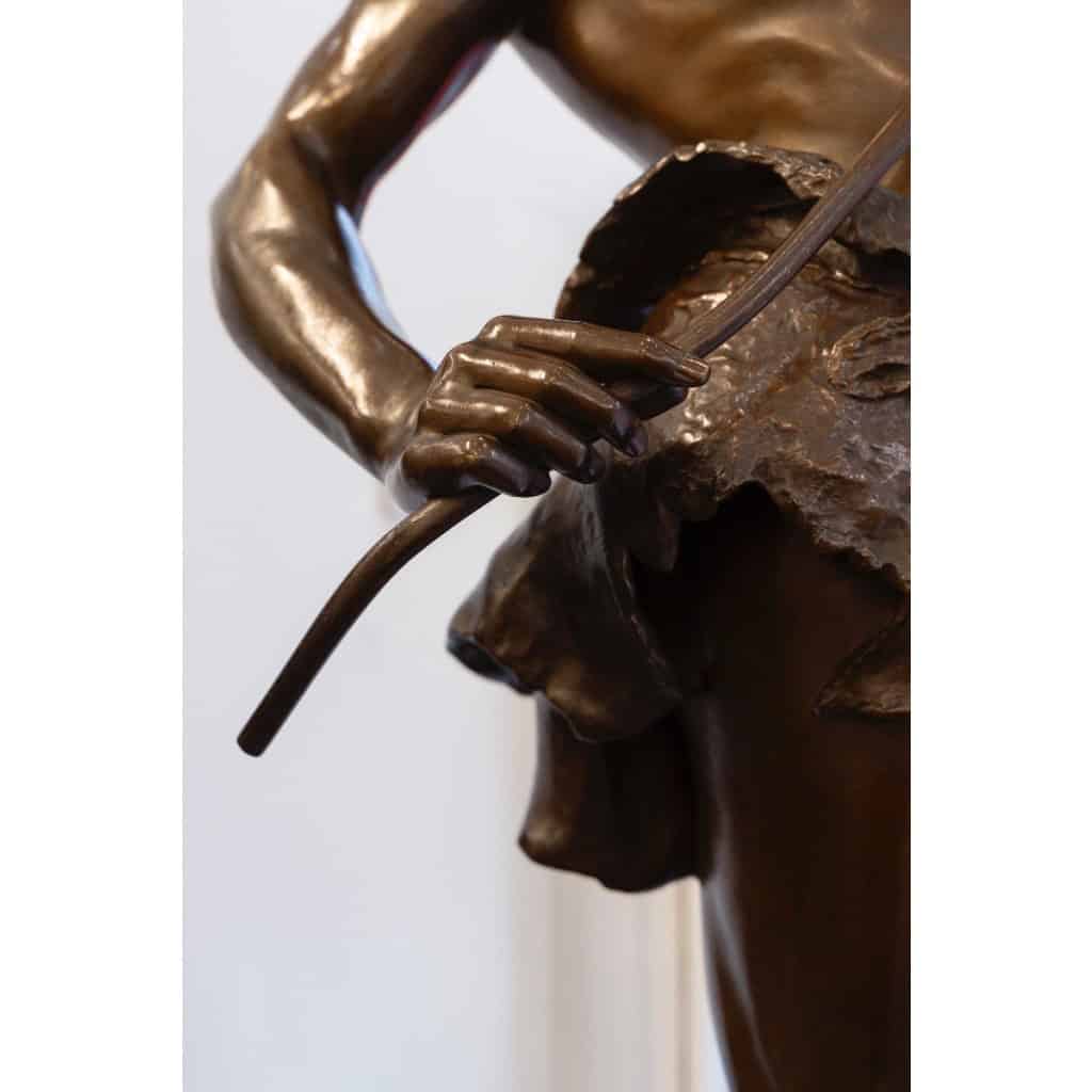 Sculpture – Le Charmeur De Serpent , Eugène Marioton (1857-1933) – Bronze 12