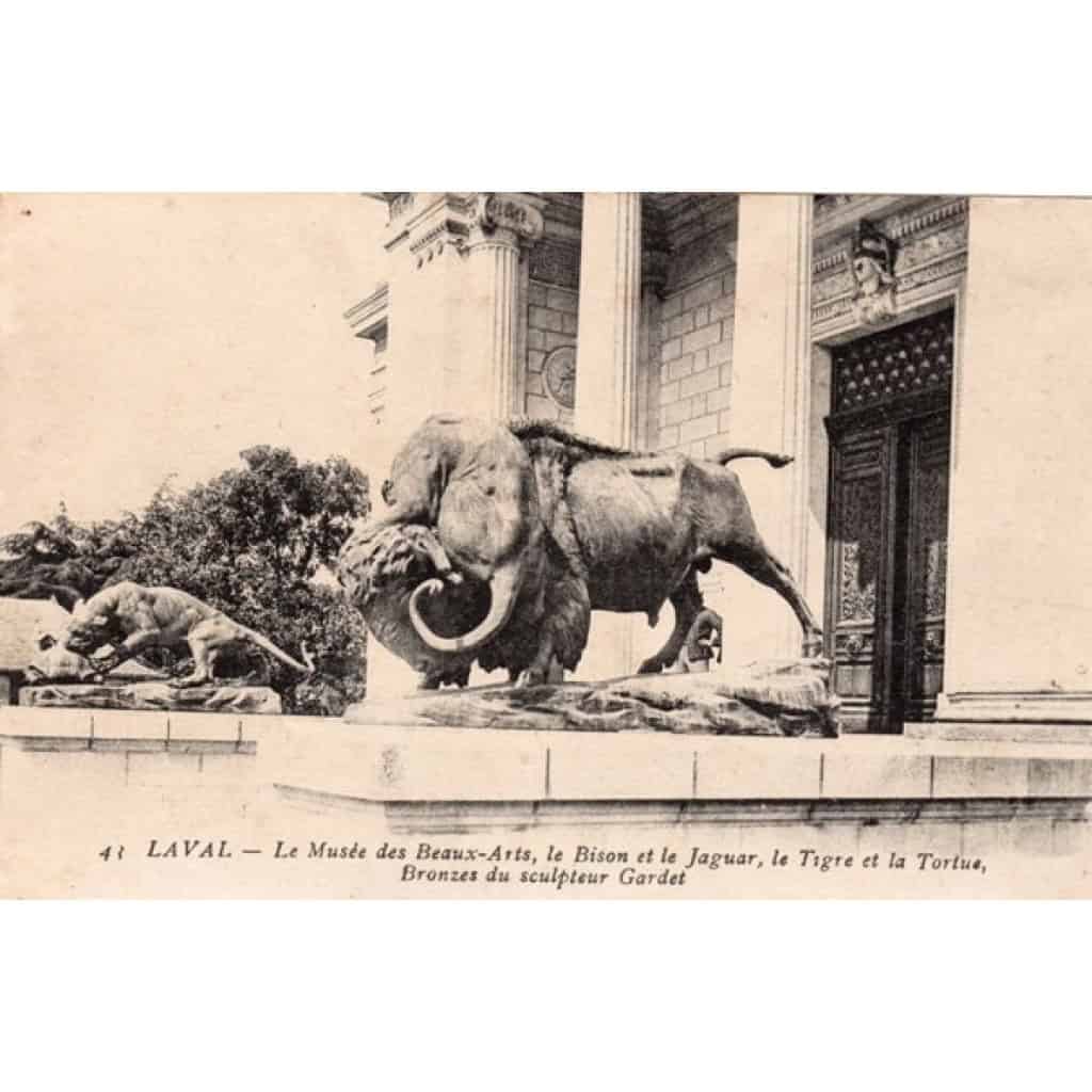 Groupe en bronze , Le Tigre Et La Tortue , Georges Gardet (1863-1939) 14