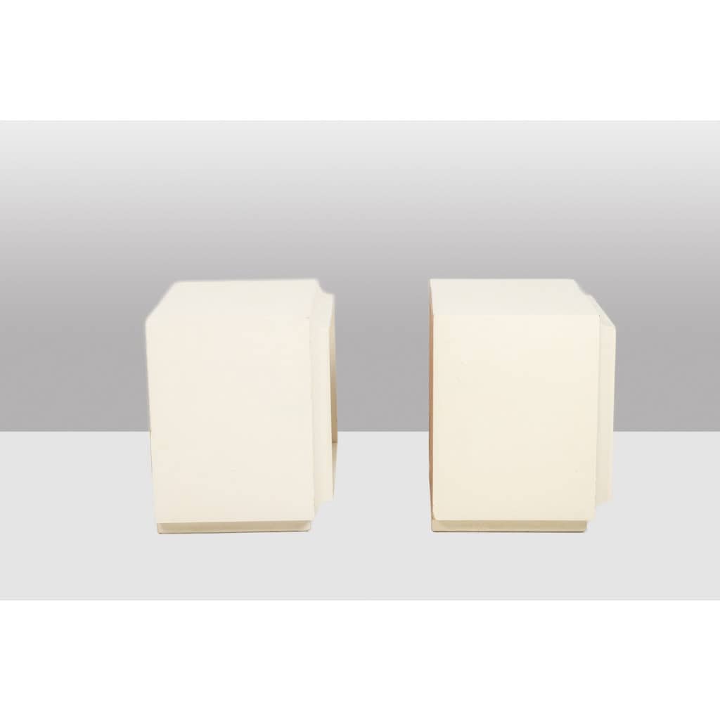 Luciano Frigerio. Paire de chevets en bois laqué et bronze. Années 70 6