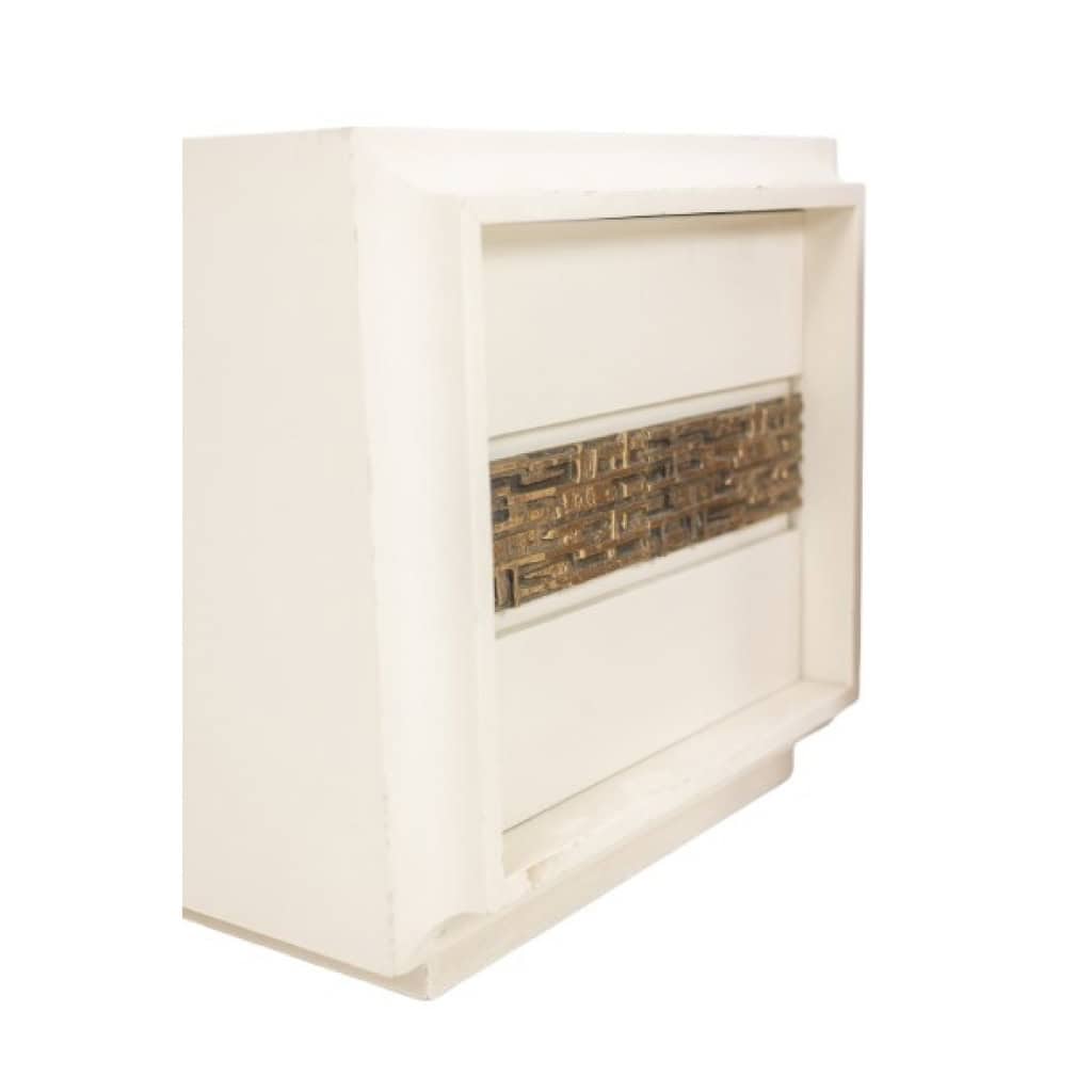 Luciano Frigerio. Paire de chevets en bois laqué et bronze. Années 70 7