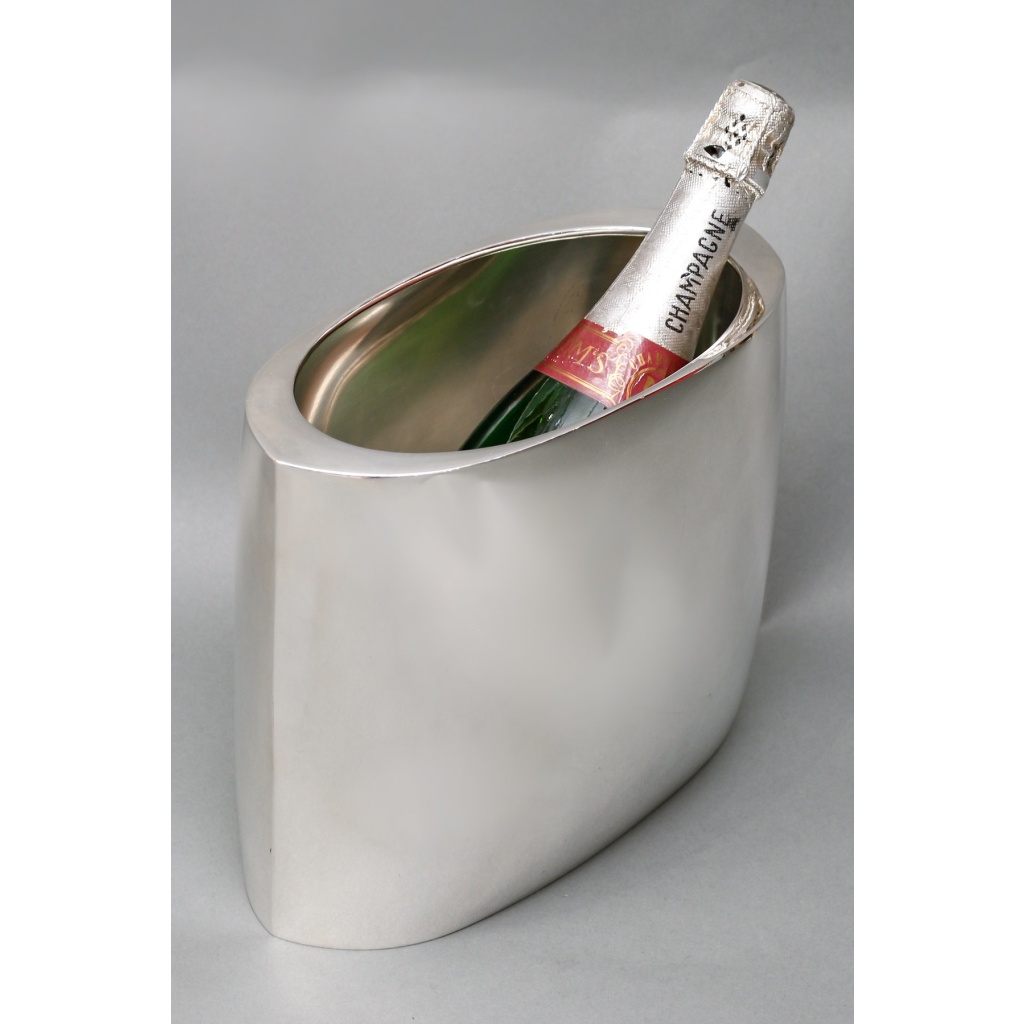 GABRIEL DE VECCHI – Vase/Rafraichissoir en argent massif design Italien 1970 4