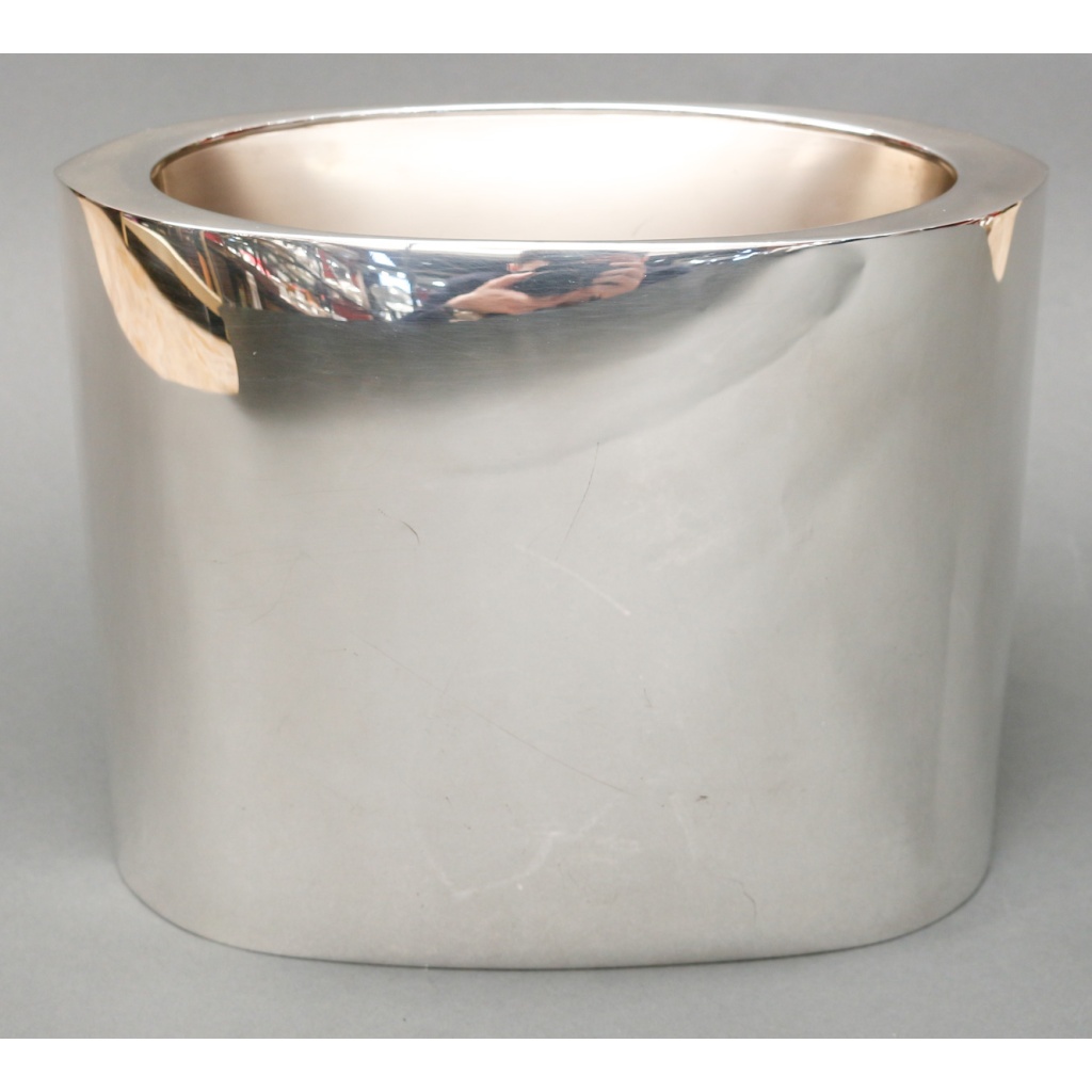 GABRIEL DE VECCHI – Vase/Rafraichissoir en argent massif design Italien 1970 17