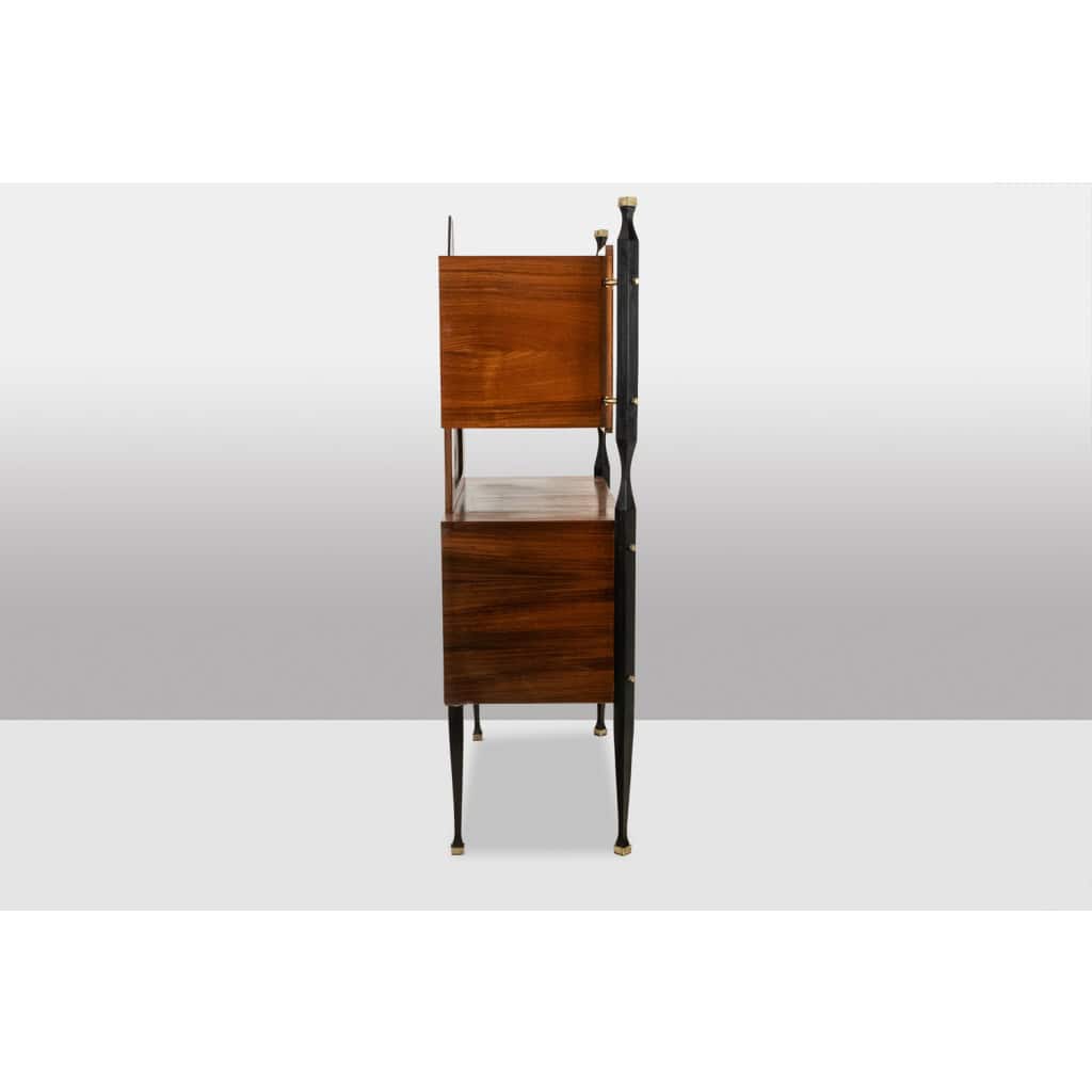 Paire de cabinets italiens en placage de teck. Années 1960. 7