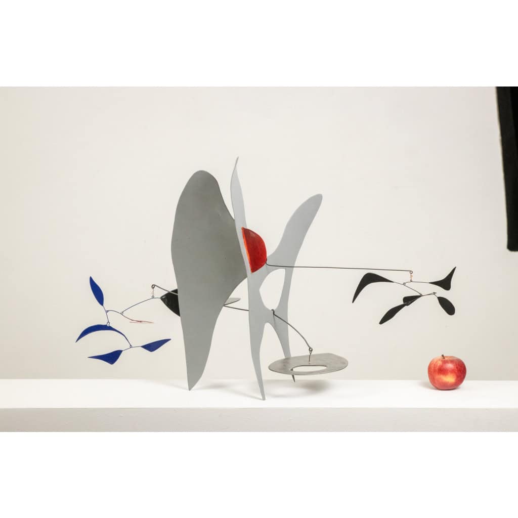 Olivier Vonet Sculpture en métal laqué noir, bleu et rouge. Contemporain 4