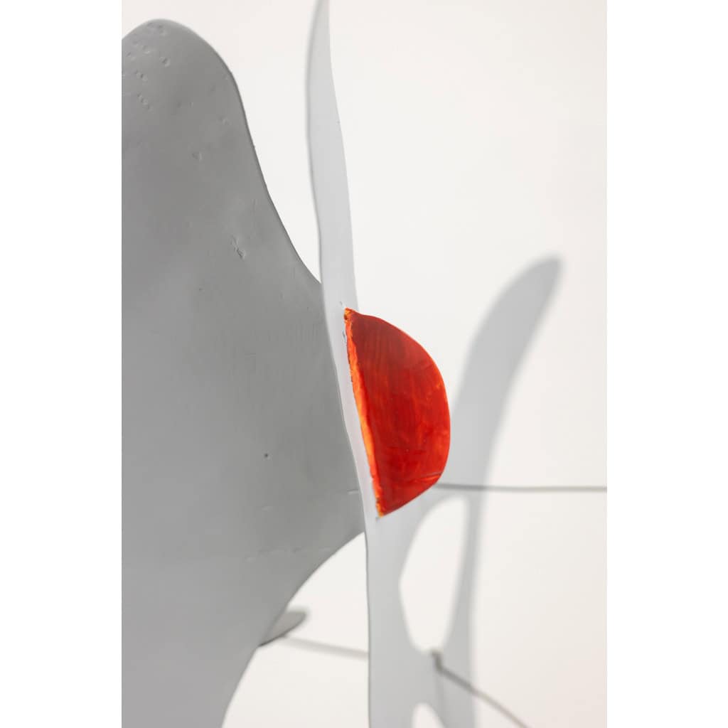 Olivier Vonet Sculpture en métal laqué noir, bleu et rouge. Contemporain 6