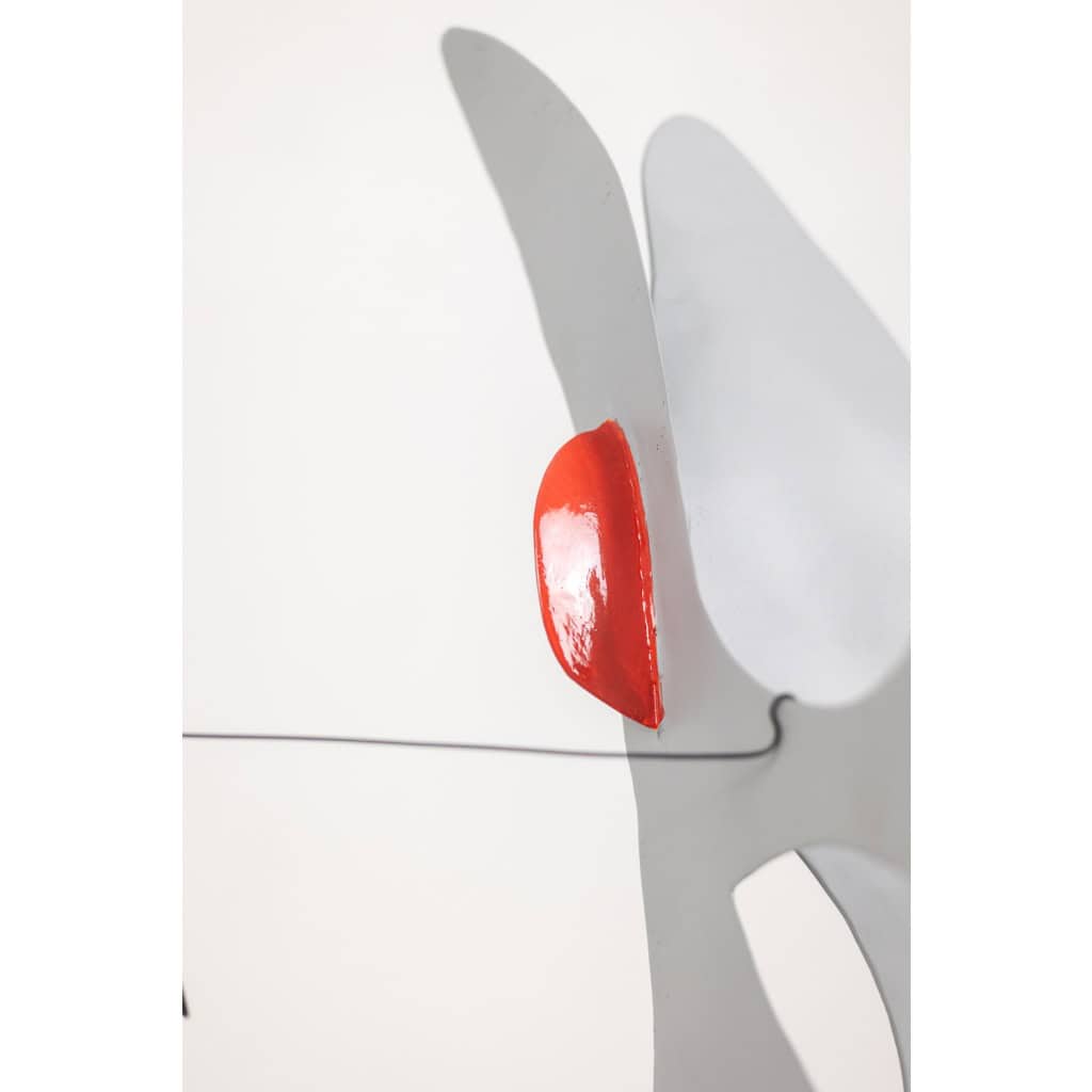 Olivier Vonet Sculpture en métal laqué noir, bleu et rouge. Contemporain 7