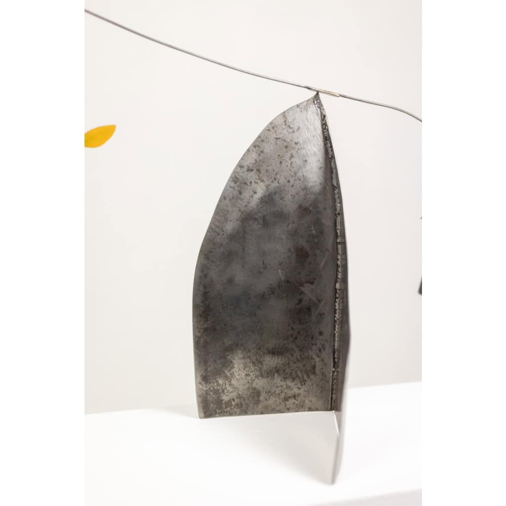 Olivier Vonet Sculpture en métal laqué noir, rouge et jaune. Contemporain 5