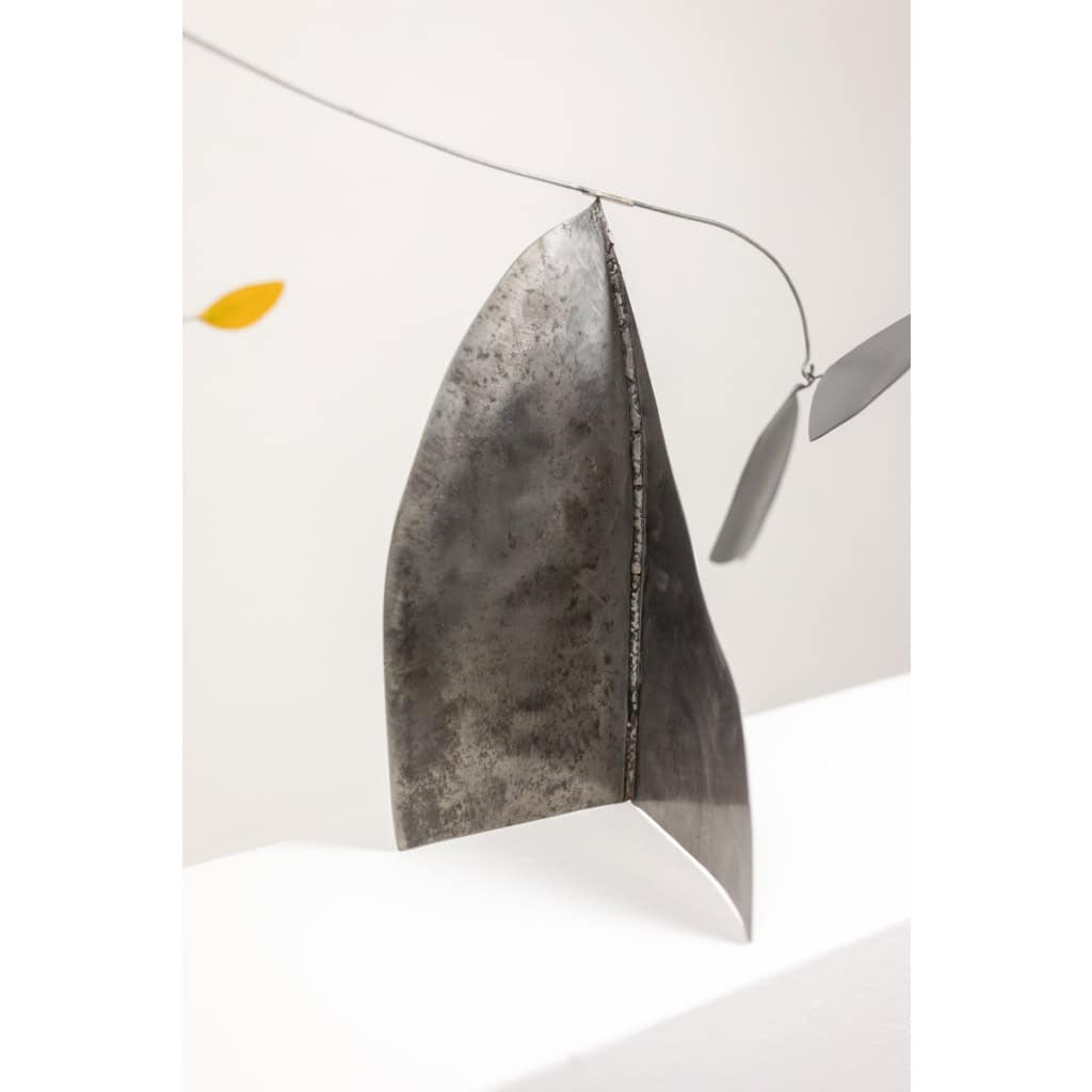 Olivier Vonet Sculpture en métal laqué noir, rouge et jaune. Contemporain 6