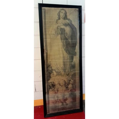 Grand dessin préparatoire, l&rsquo;Assomption de la Vierge, projet de vitrail, XIXÈME 3