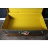 Valise Goyard ancienne 86 cm en toile a chevrons 34 Valise Goyard ancienne 86 cm en toile a chevrons 34