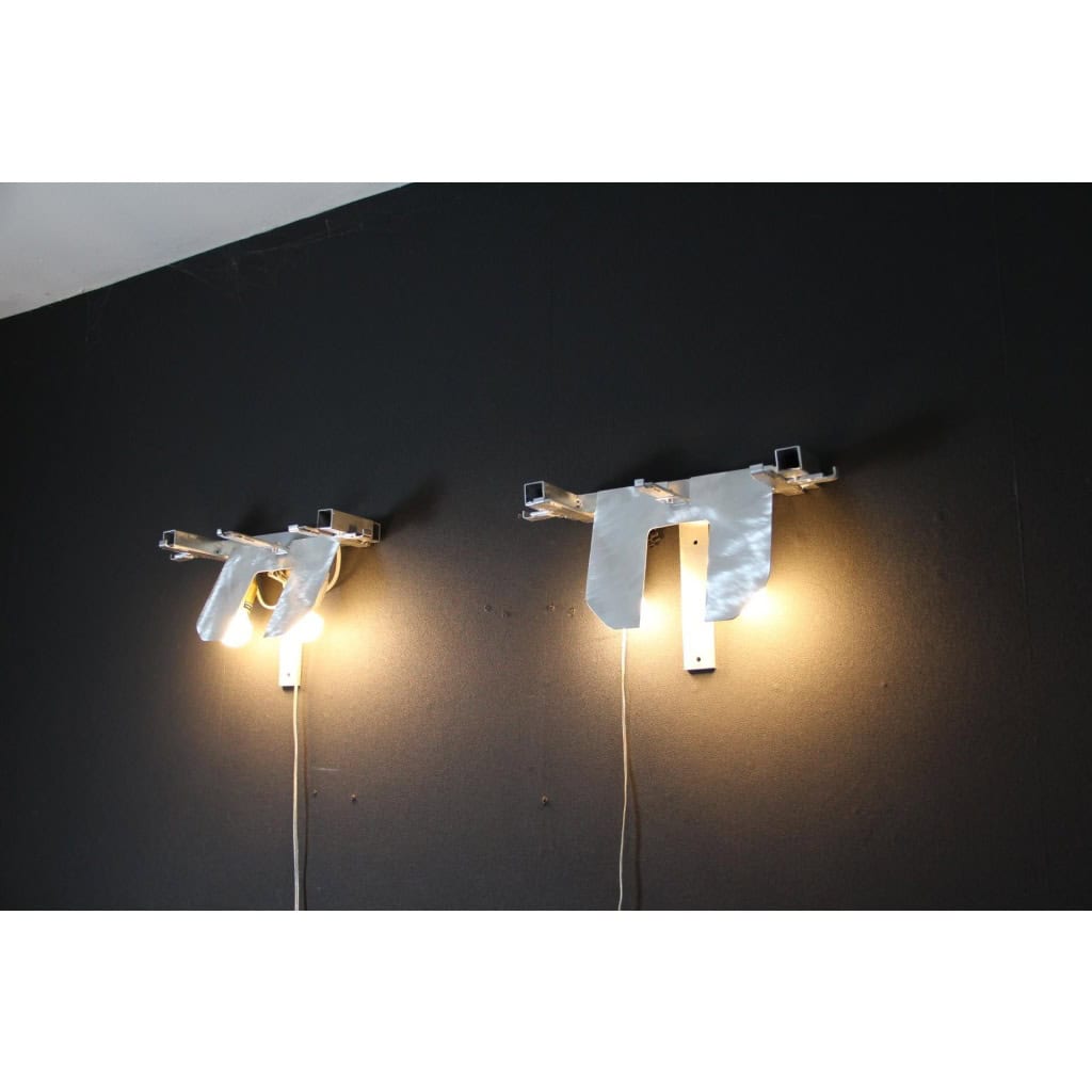 Paire d&rsquo;appliques Carlo Nasonmoderne en verre de Murano noir,irisé et cristal pour Mazzega 16