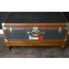 Valise Goyard ancienne 86 cm en toile a chevrons 38 Valise Goyard ancienne 86 cm en toile a chevrons 38