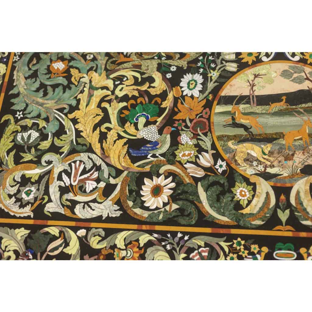 Table de salle à manger en « scagliola » et fer forgé. Années 50 5