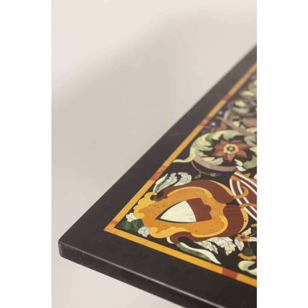 Table de salle à manger en « scagliola » et fer forgé. Années 50 7