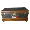 Valise Goyard ancienne 86 cm en toile a chevrons 21 Valise Goyard ancienne 86 cm en toile a chevrons 21
