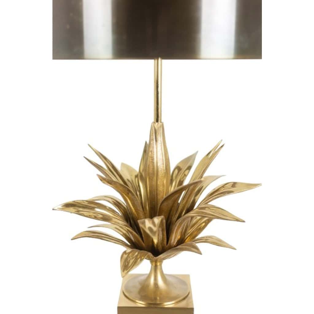 Maison Charles, Lampe « agave » en bronze doré et laiton patiné. Années 70 9