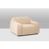 Paire de larges et confortables fauteuils en tissu beige. Contemporains 14