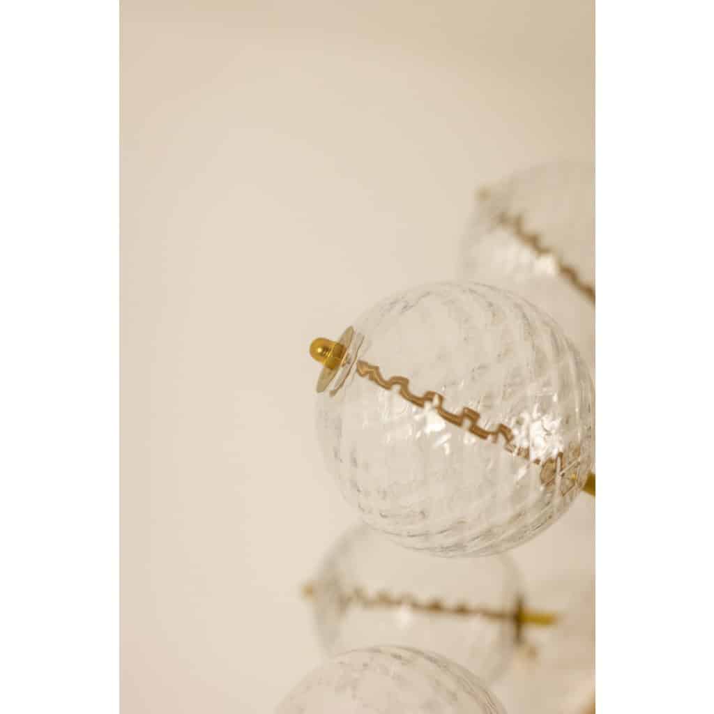 Kamenicky Senov, édité par. Paire de lustres en laiton et verre. Vers 1970 12