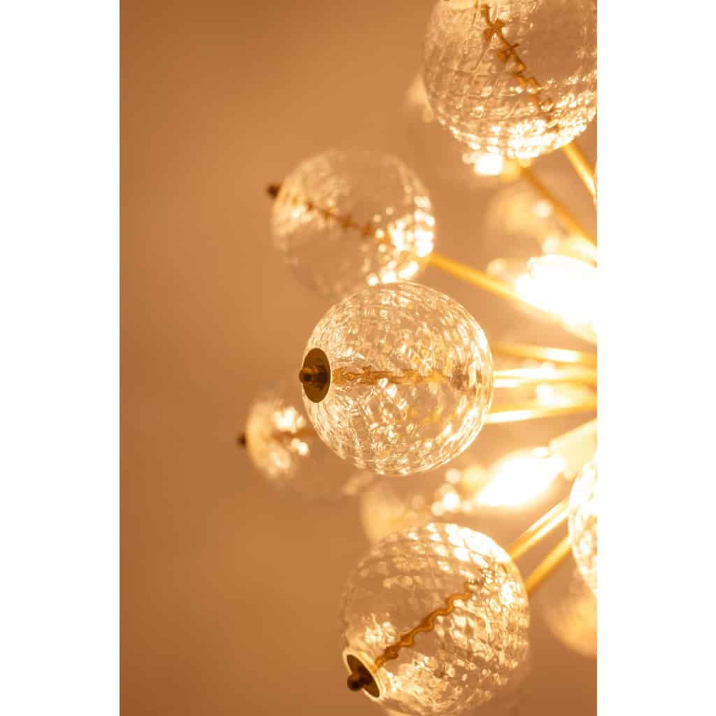 Kamenicky Senov, édité par. Paire de lustres en laiton et verre. Vers 1970 14