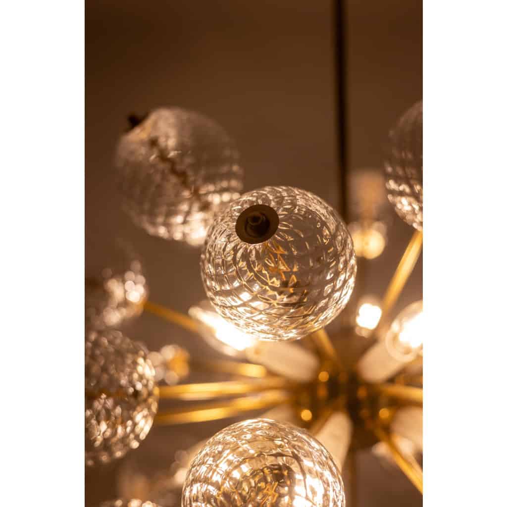 Kamenicky Senov, édité par. Paire de lustres en laiton et verre. Vers 1970 15