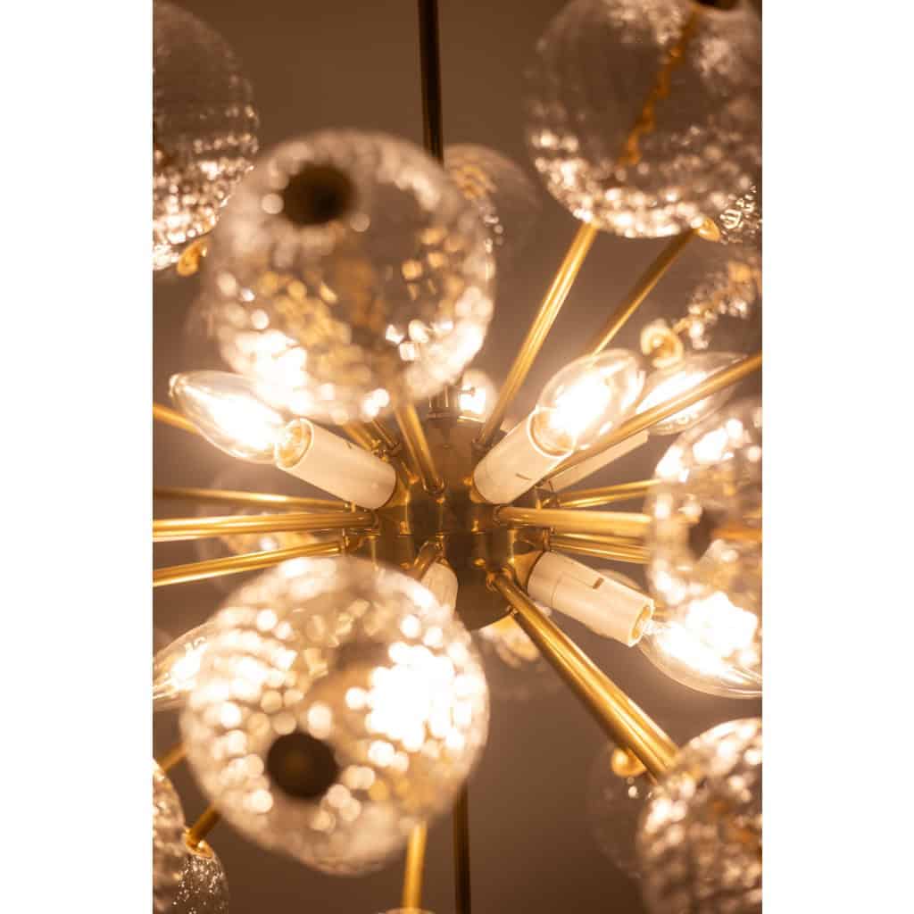 Kamenicky Senov, édité par. Paire de lustres en laiton et verre. Vers 1970 16