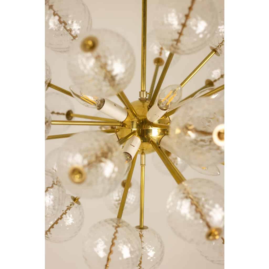 Kamenicky Senov, édité par. Paire de lustres en laiton et verre. Vers 1970 5