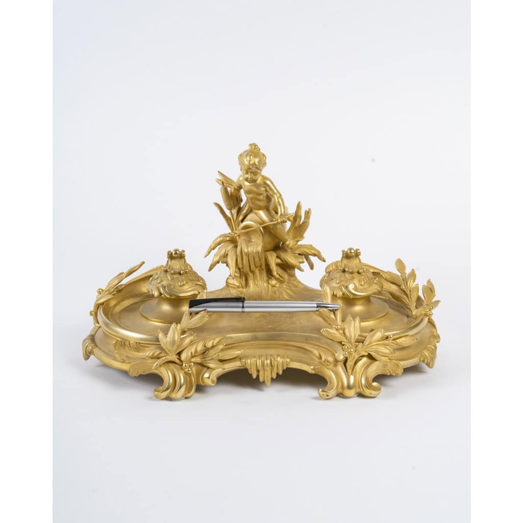 Encrier en bronze doré, Circa 1900 3