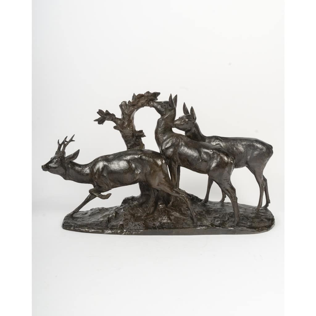 Maximilien FIOT (1886-1953) Un brocard et deux chevrettes 3