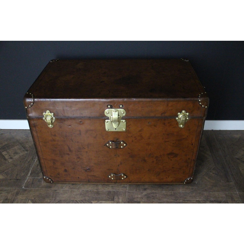 Malle Louis Vuitton en cuir courrier 90 cm 4