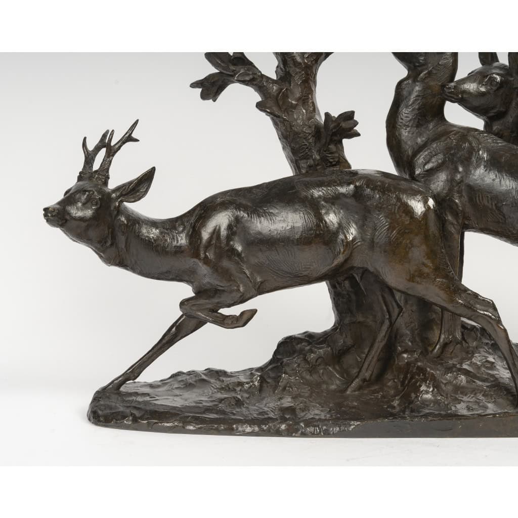 Maximilien FIOT (1886-1953) Un brocard et deux chevrettes 4