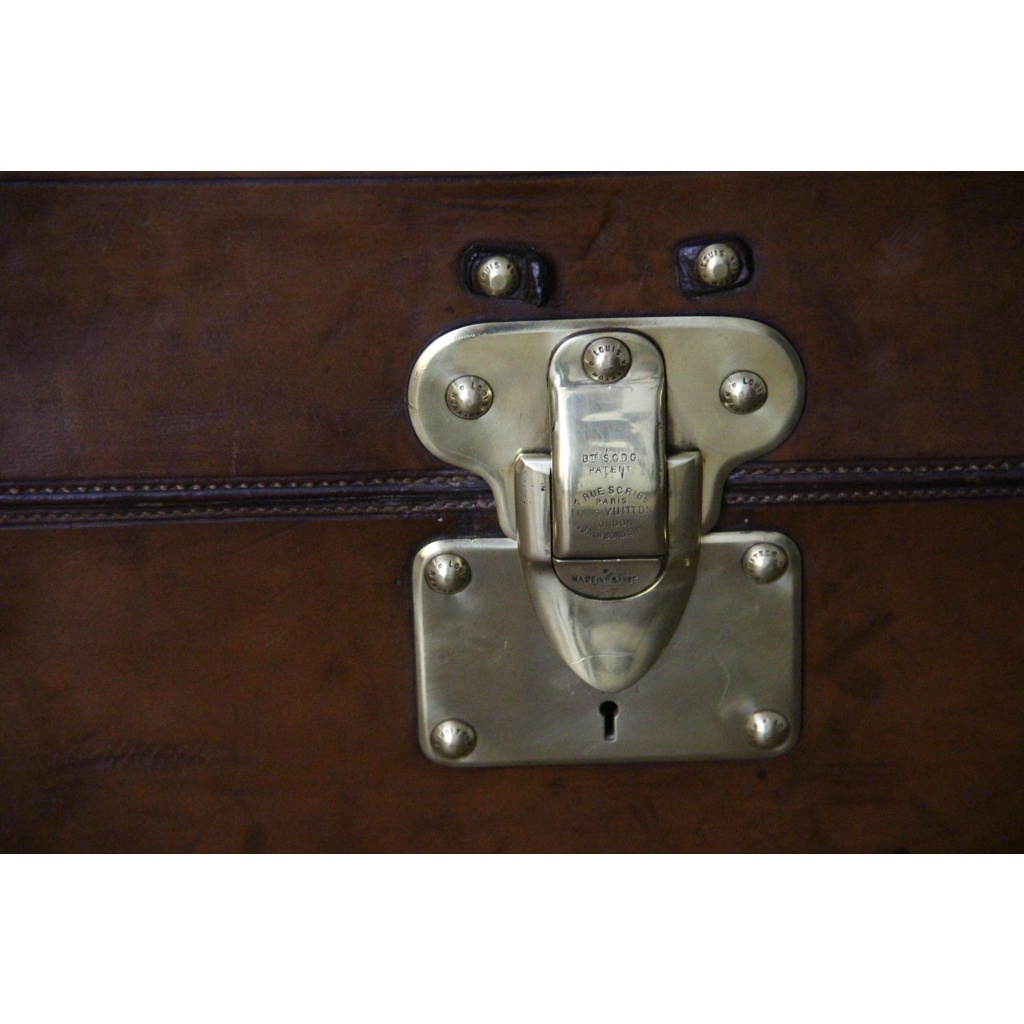 Malle Louis Vuitton en cuir courrier 90 cm 6