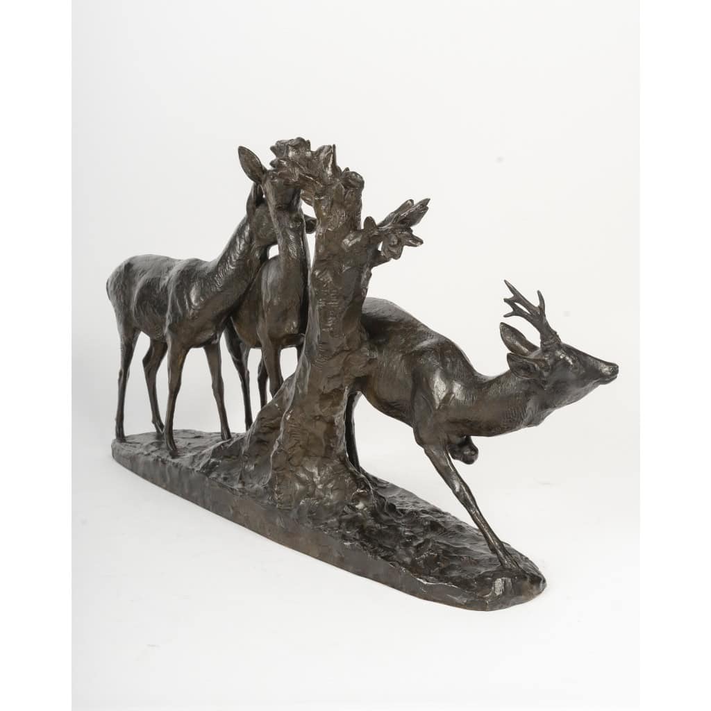 Maximilien FIOT (1886-1953) Un brocard et deux chevrettes 8