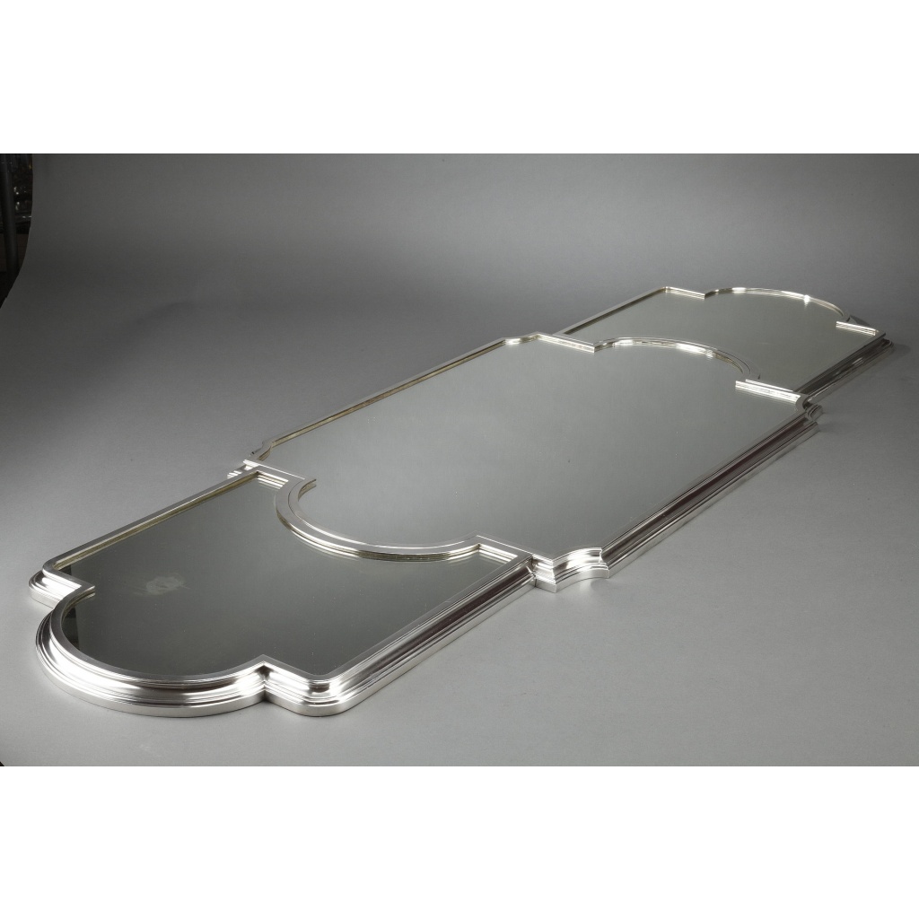 Surtout de table bronze argenté dans son coffre en chêne Fin XIXe 6