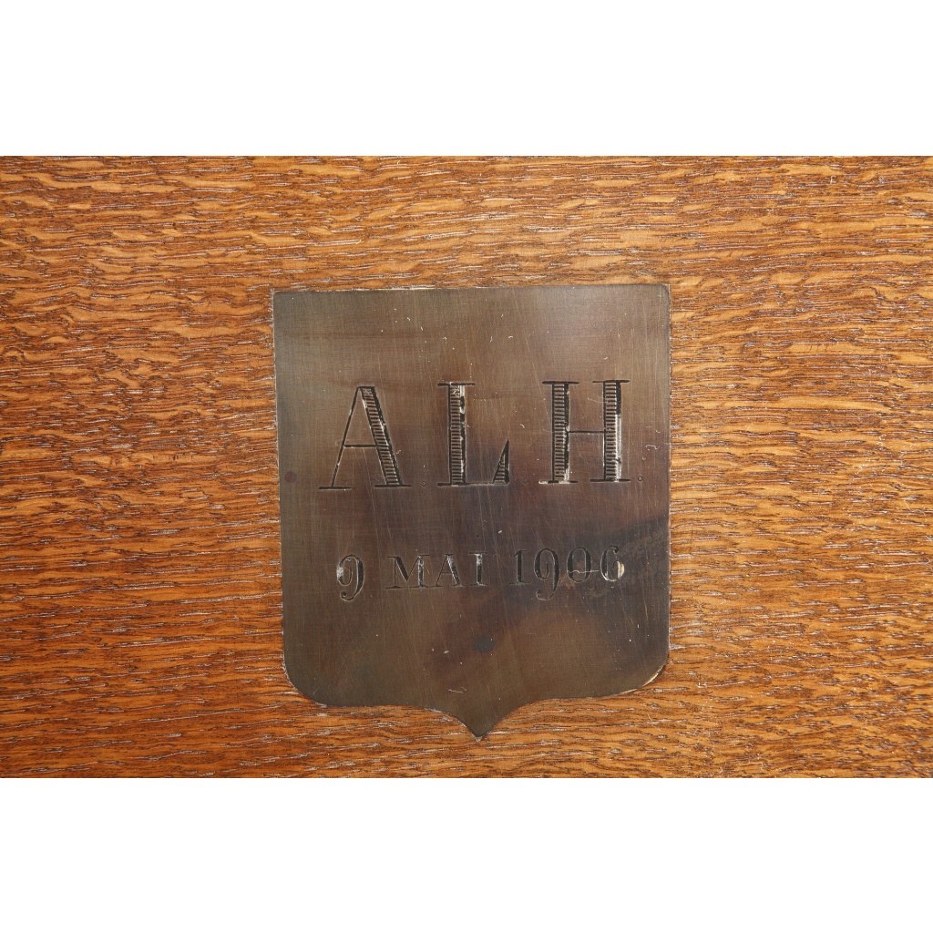 Surtout de table bronze argenté dans son coffre en chêne Fin XIXe 16