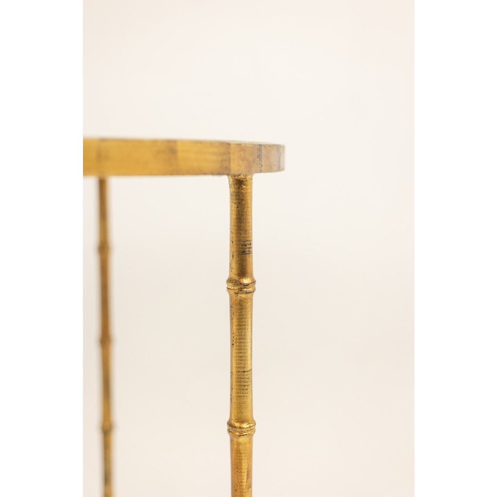 Guéridon. Piétement en métal doré et plateau en marbre gris. 20e siècle. 11