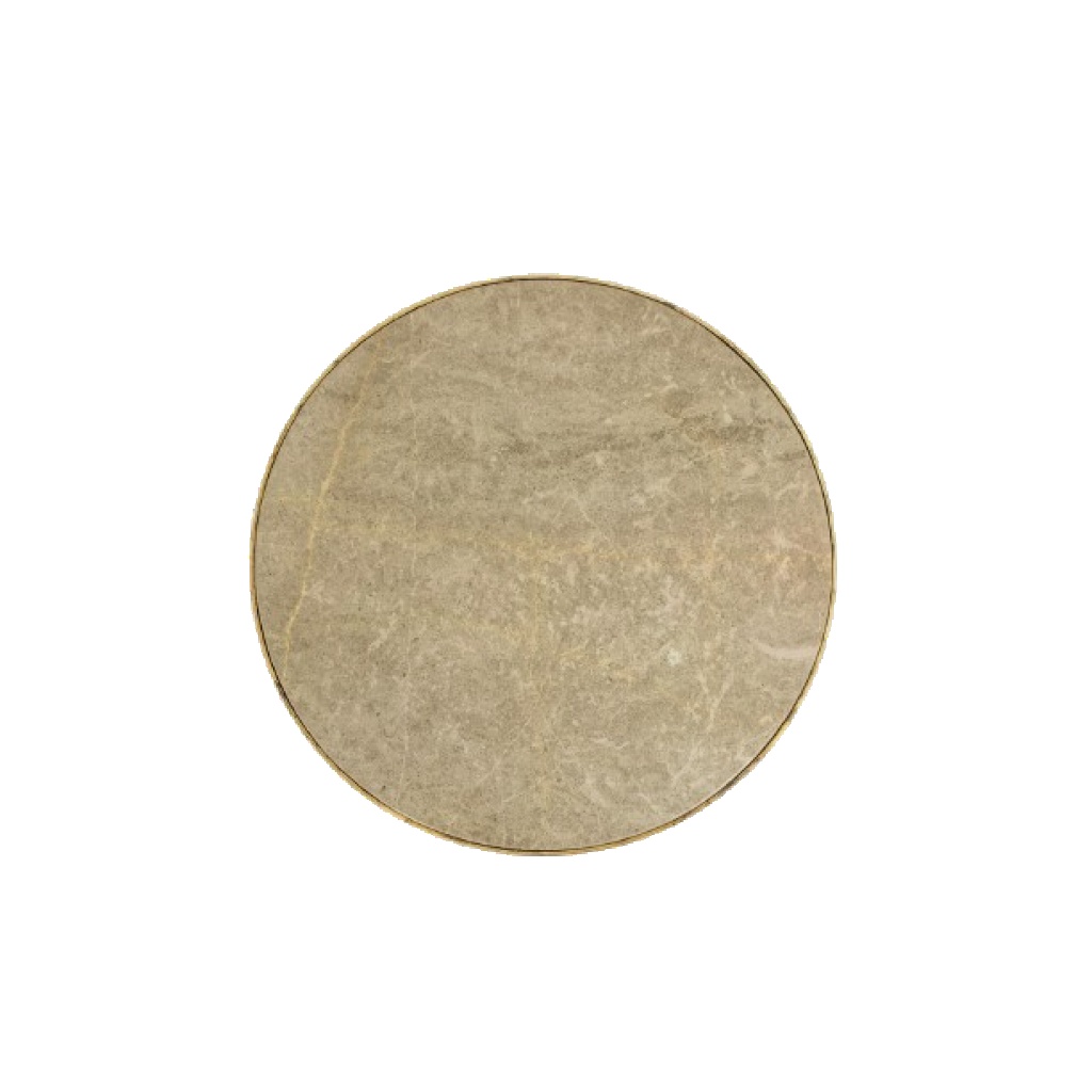 Guéridon. Piétement en métal doré et plateau en marbre gris. 20e siècle. 13