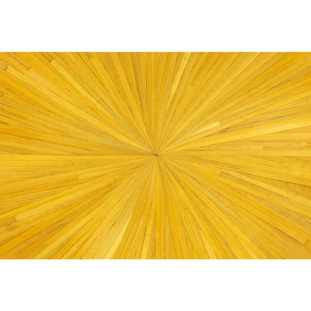 Table basse en marqueterie de paille et laiton. Contemporain 5