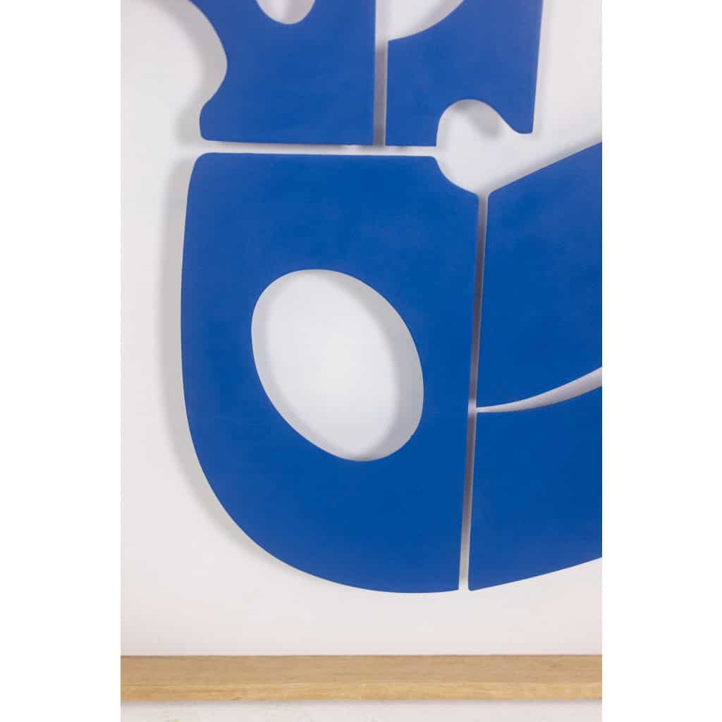 Antonine de Saint Pierre. Panneau Eva en métal laqué bleu marine. Contemporain 6