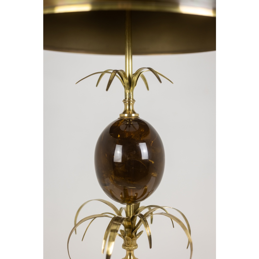 Maison Charles. Lampe oeuf signée en bronze et résine. Années 1970 7