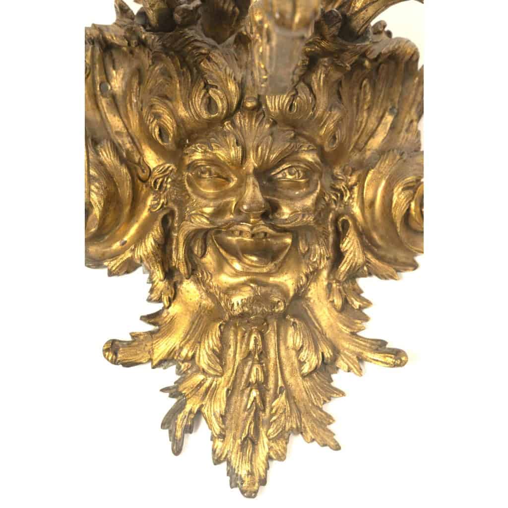 Paire d&rsquo;appliques de style Régence en bronze doré. XIXème siècle 10