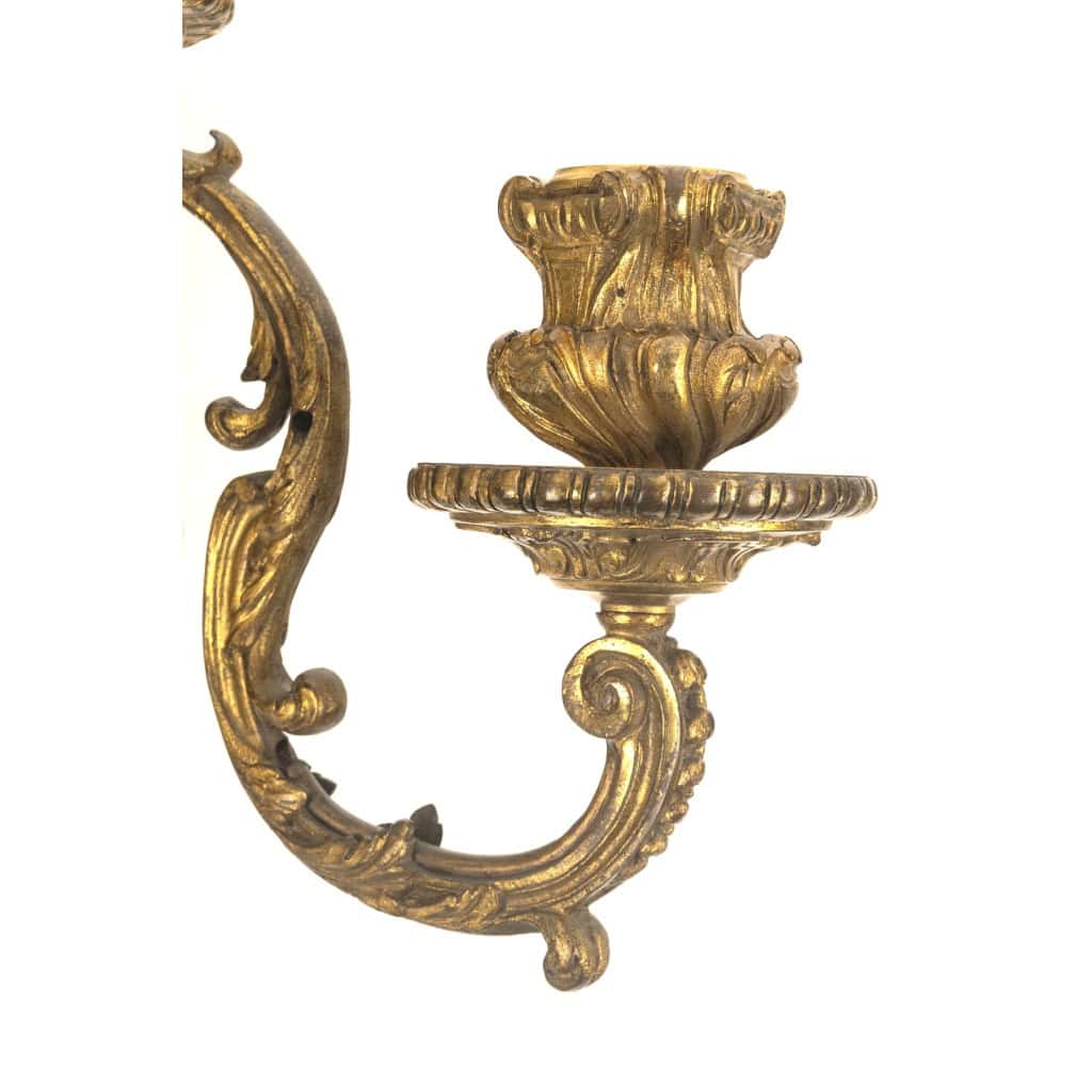 Paire d&rsquo;appliques de style Régence en bronze doré. XIXème siècle 9