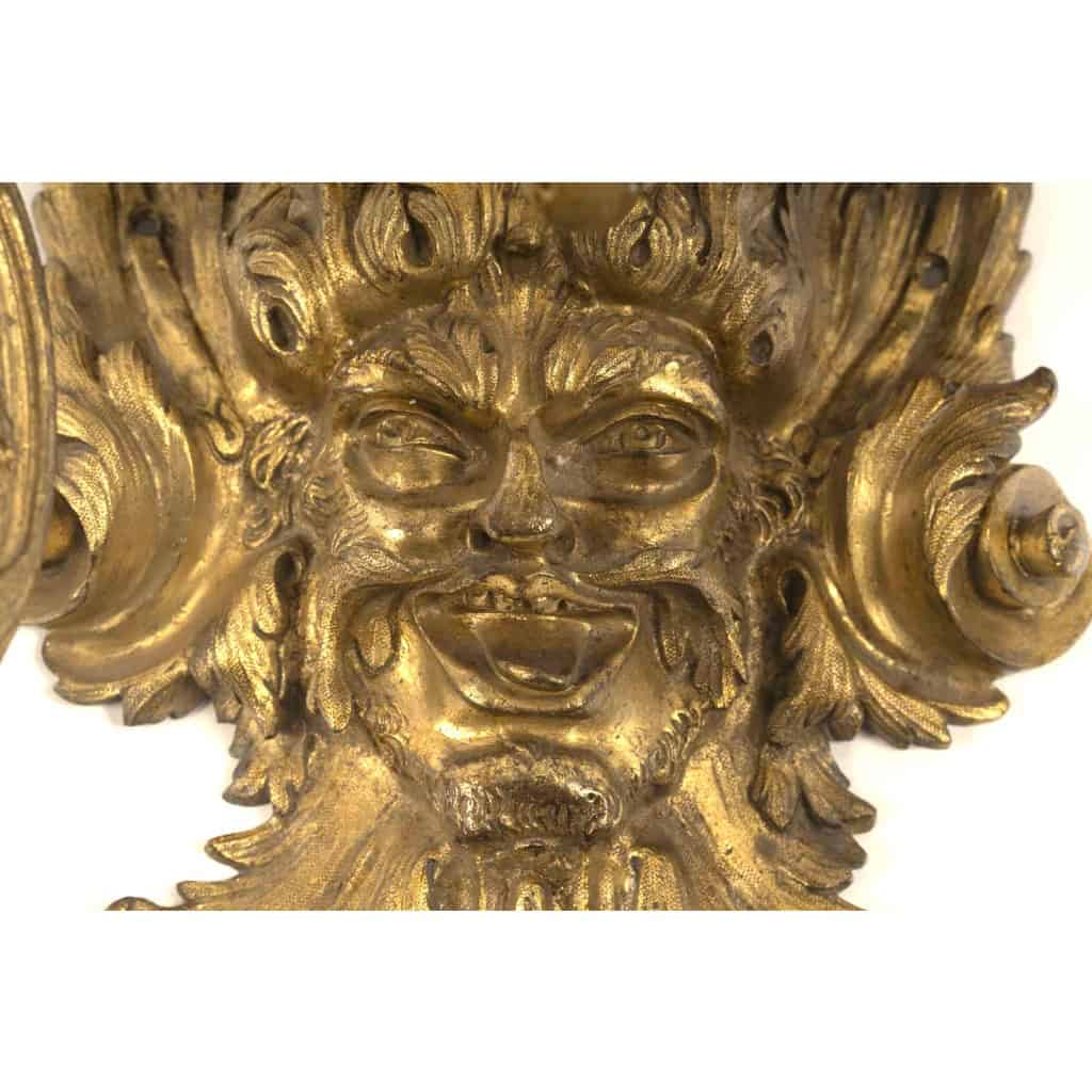 Paire d&rsquo;appliques de style Régence en bronze doré. XIXème siècle 7
