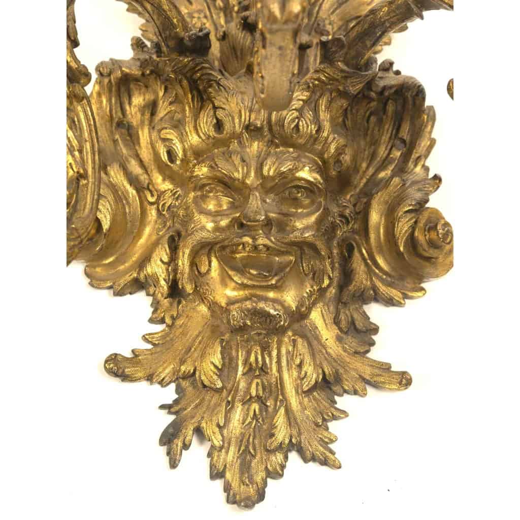 Paire d&rsquo;appliques de style Régence en bronze doré. XIXème siècle 5
