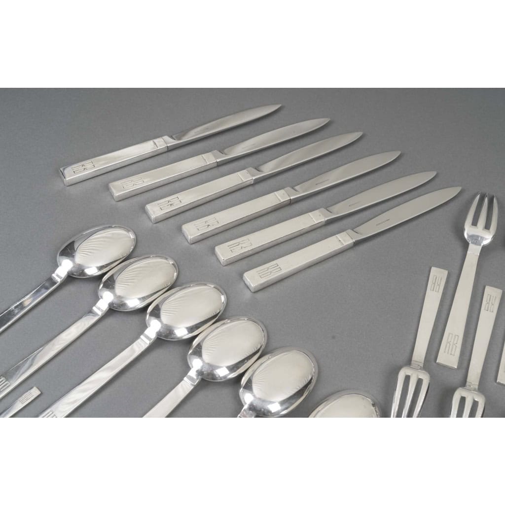 Jean-Élysée Puiforcat (1897–1945) – Service « Antibes » en argent massif, 36 pièces 8