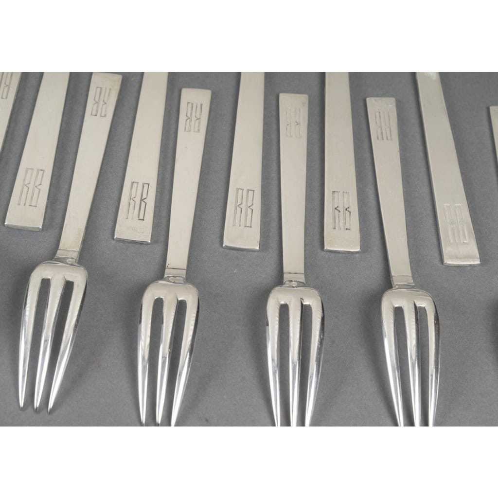 Jean-Élysée Puiforcat (1897–1945) – Service « Antibes » en argent massif, 36 pièces 5